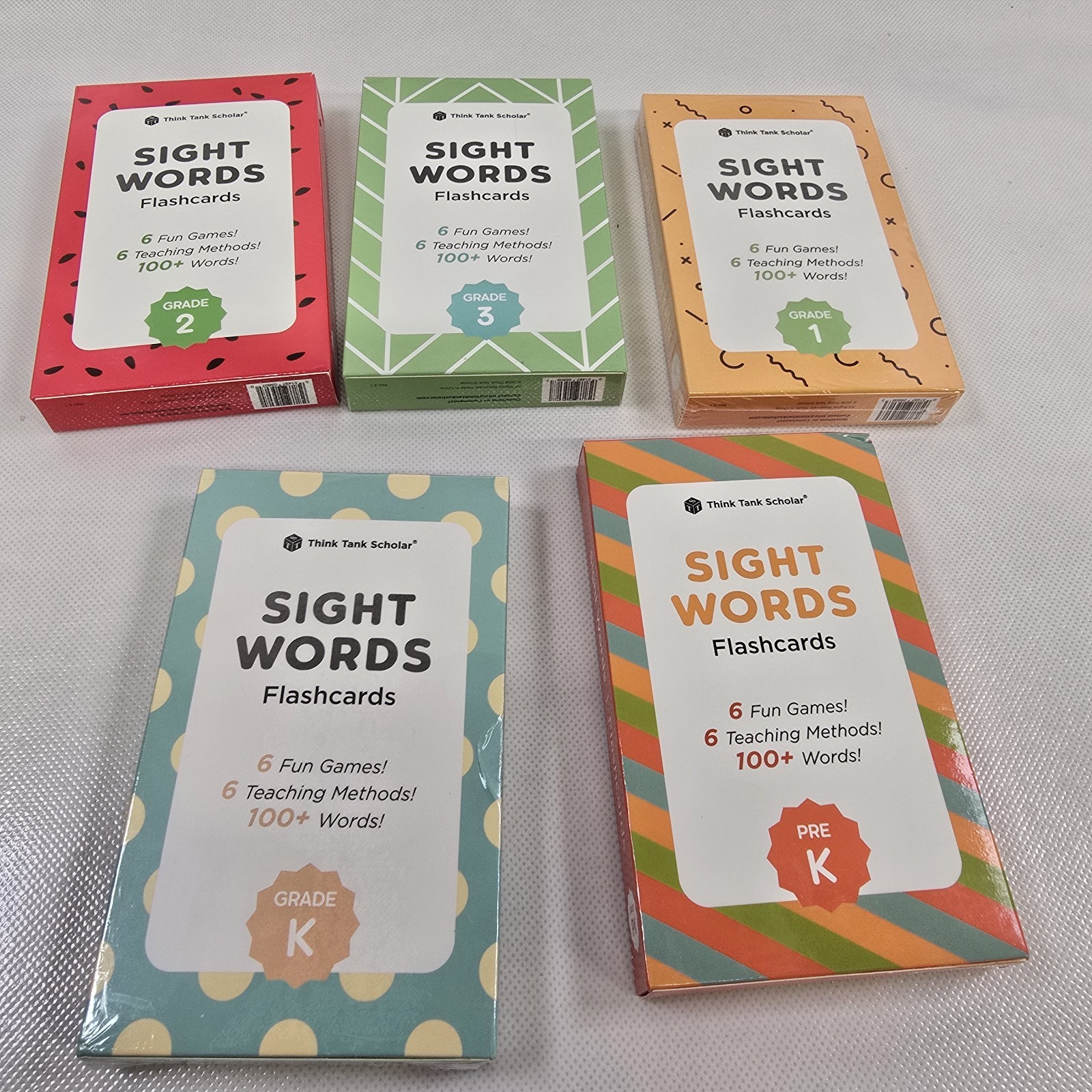 Think Tank Scholar Sight Words Flashcards Box Set of 5 520 Words Preschool-3rd G