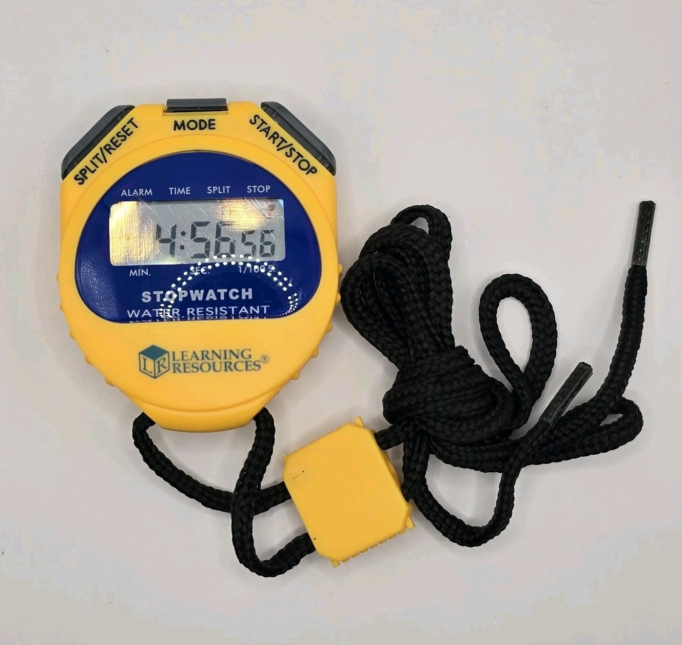 Learning Resources Stopwatch Big Digit Waterproof 1/100 Second Alarm Yellow C510