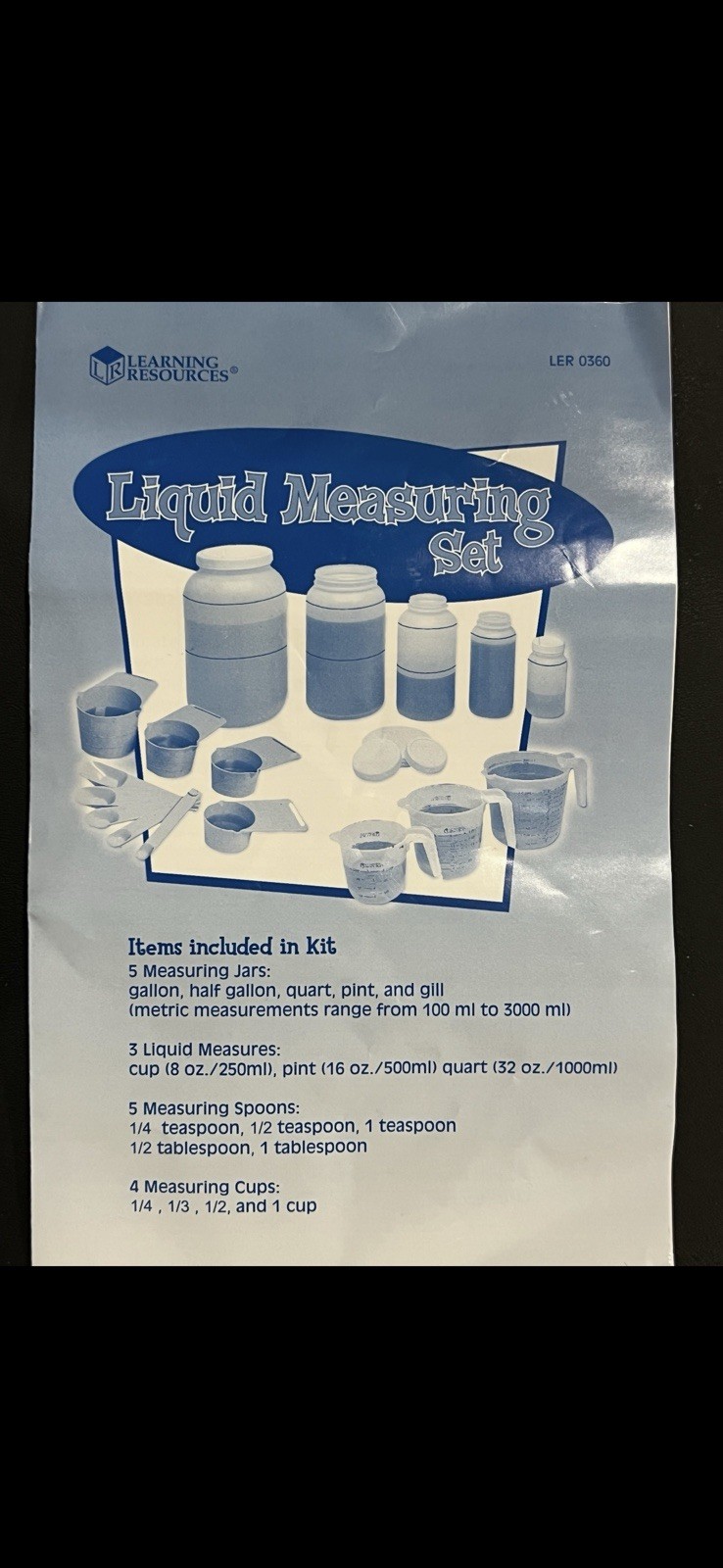 Liquid Measuring Set for Educational Learning Resources 24 Total Pieces W/ Guide