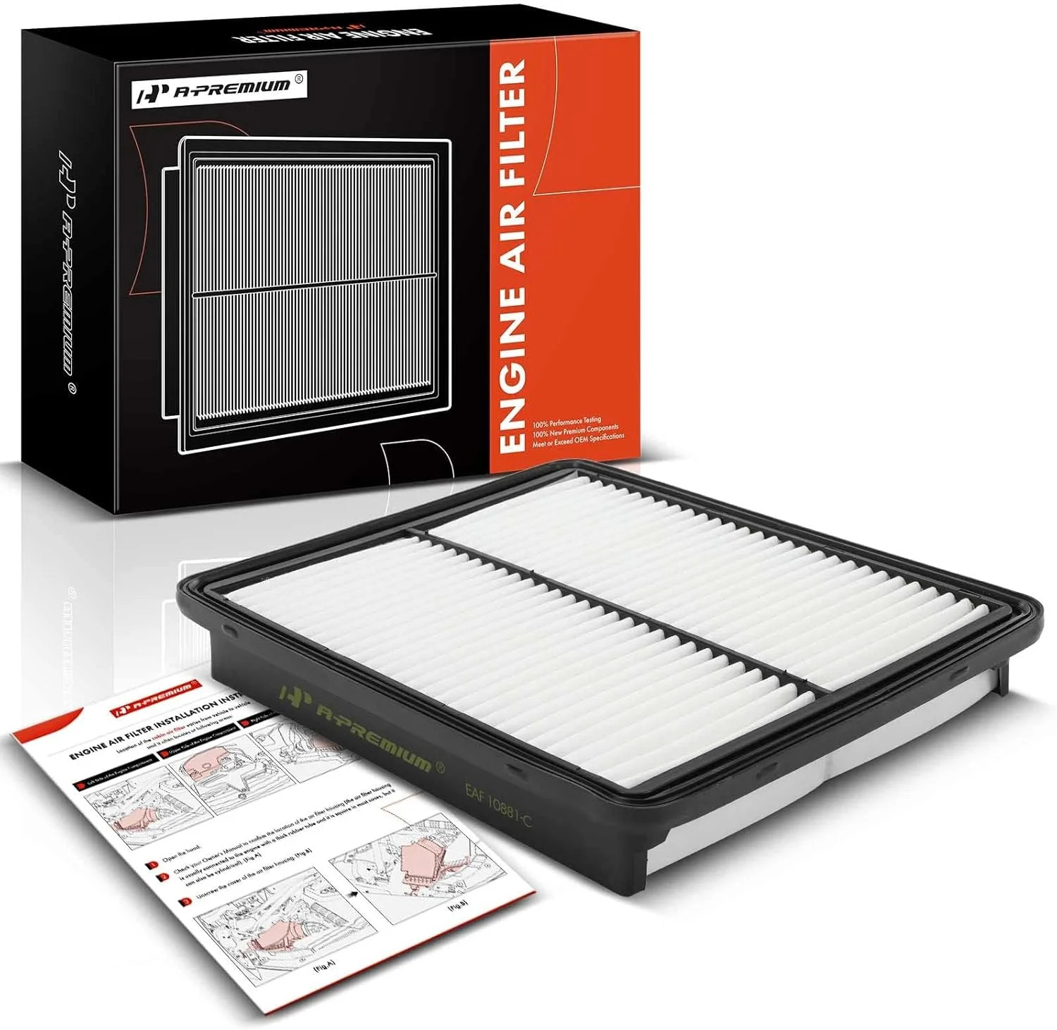 A-Premium Engine Air Filter Compatible with Hyundai & Kia – Santa Fe 2010-2012,