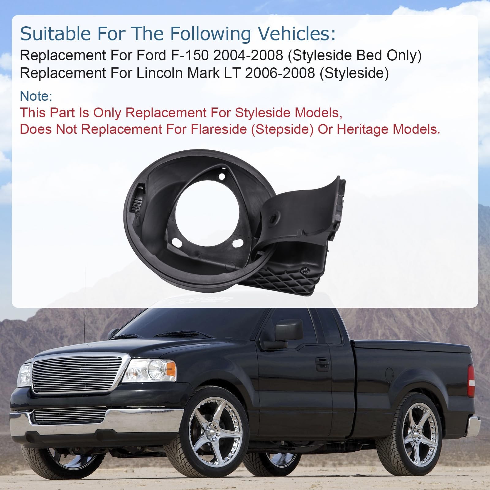 JDMSPEED New Fuel Filler Gas Cap Door Lid Housing 4L3Z9927936BA Replacement For