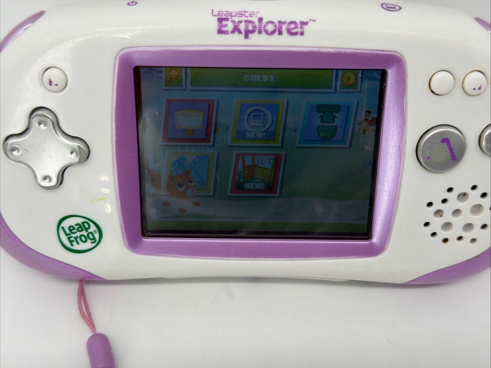 Leapfrog Leapster Explorer Purple Learning Handheld System & 1 Game iSpy TESTED