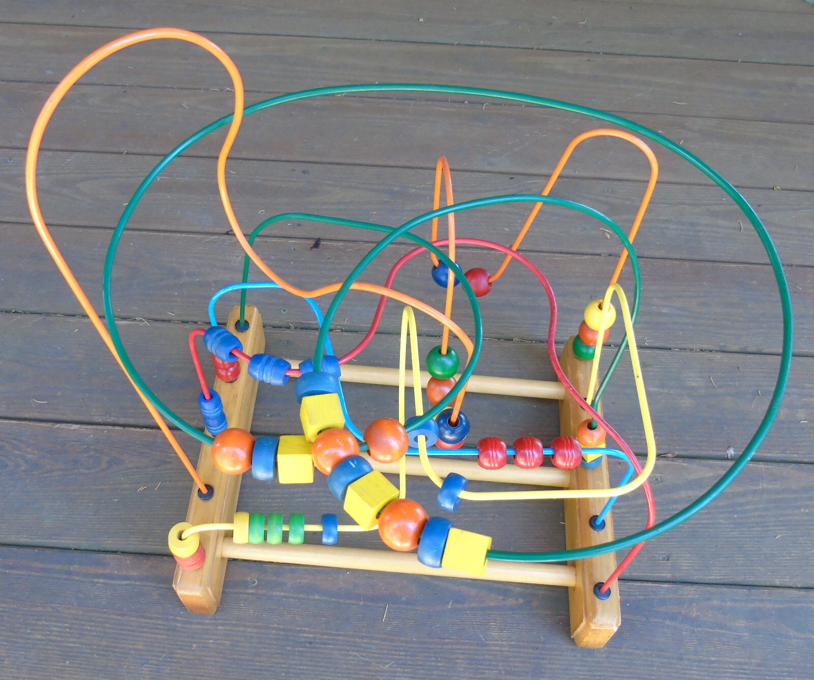Vintage Metal Wood Anatex Rollercoaster Bead Maze Large Educational Activity Toy