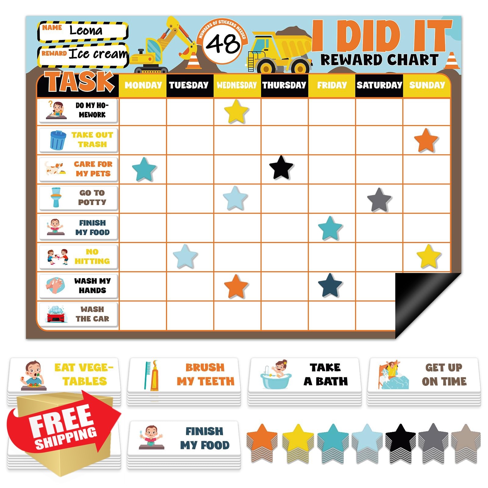 Qyeahkj Construction Magnetic Reward Chart