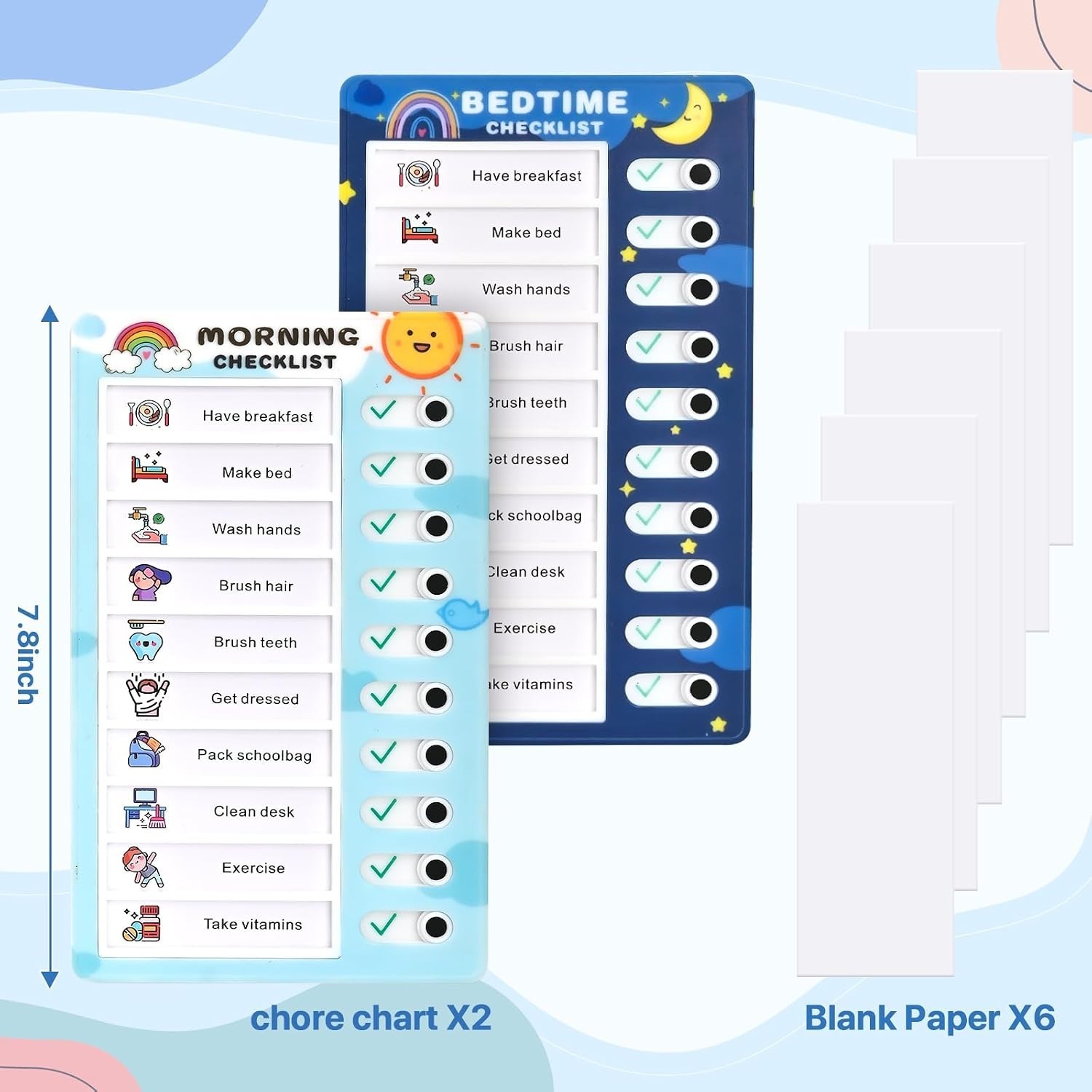 Upgrade 2 Pcs Chores Chart for Kids – Daily Routine Chore Chart for Kids Chore C