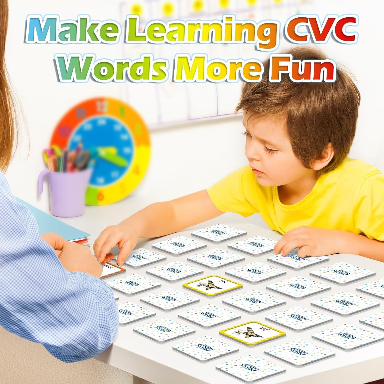 Educational CVC Word Game – 60 Durable Cards for Preschool Learning Fun