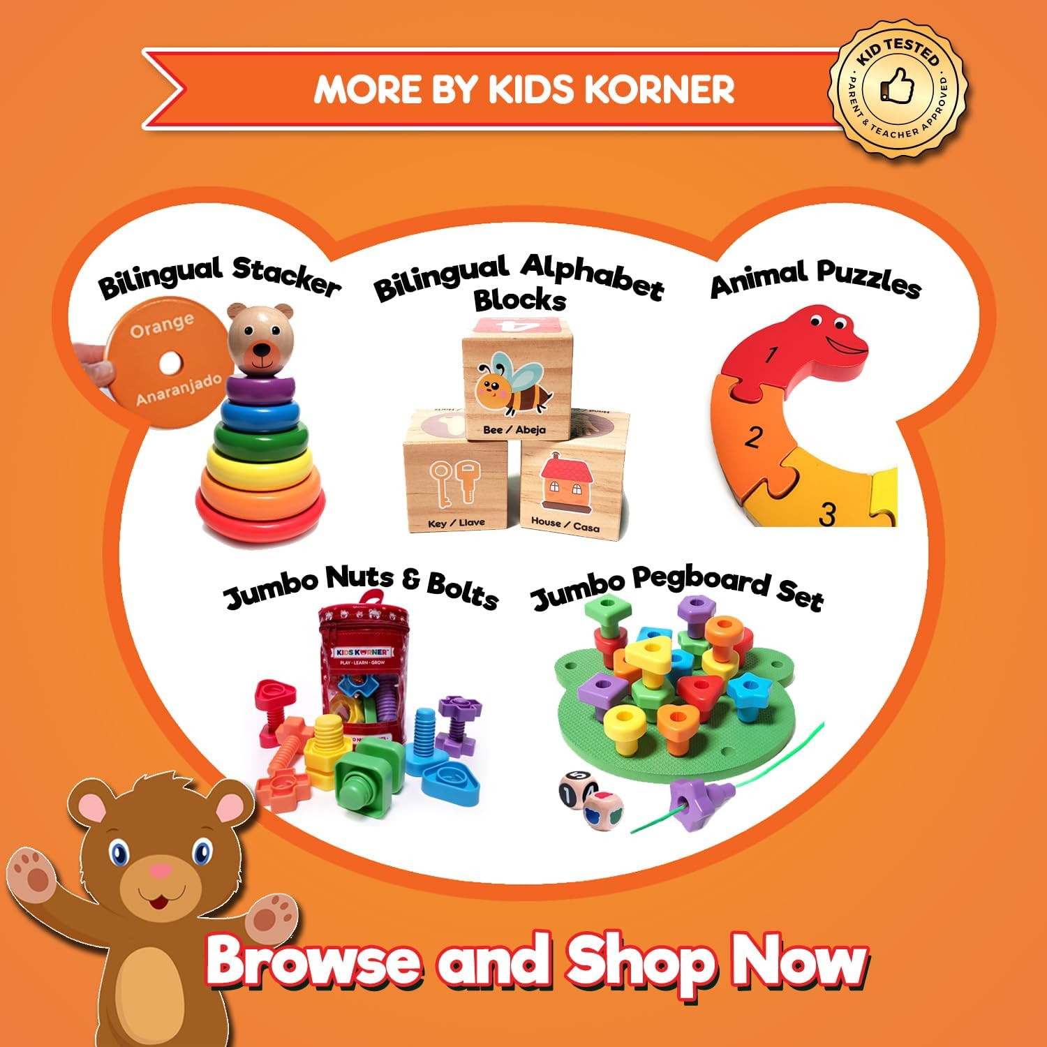 Jumbo Counting Bears with Stacking Cups – Montessori Educational Sorting Rainbow