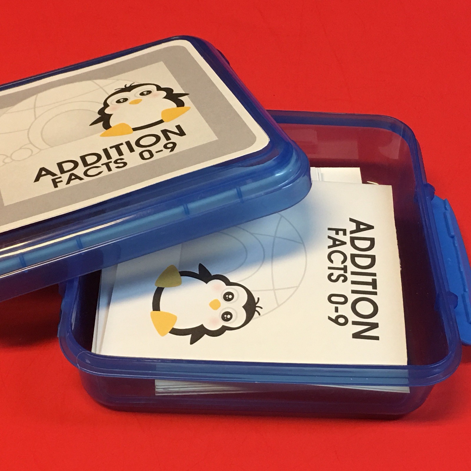 PENGUIN – Addition Facts 0-9 Matching Game 48 Cards with Storage box