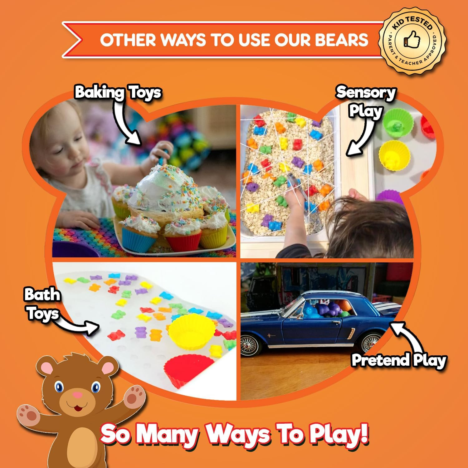 Jumbo Counting Bears with Stacking Cups – Montessori Educational Sorting Rainbow