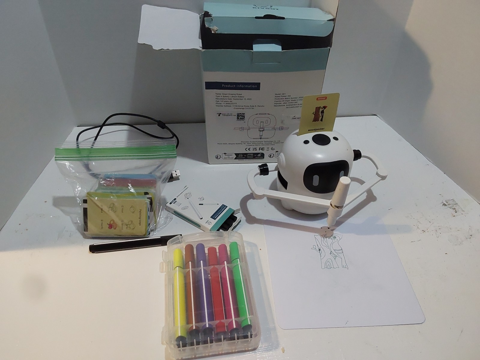 RIVSOR Smart Drawing Robot Educational Arts & Crafts Toy Kit w/ Markers & USB