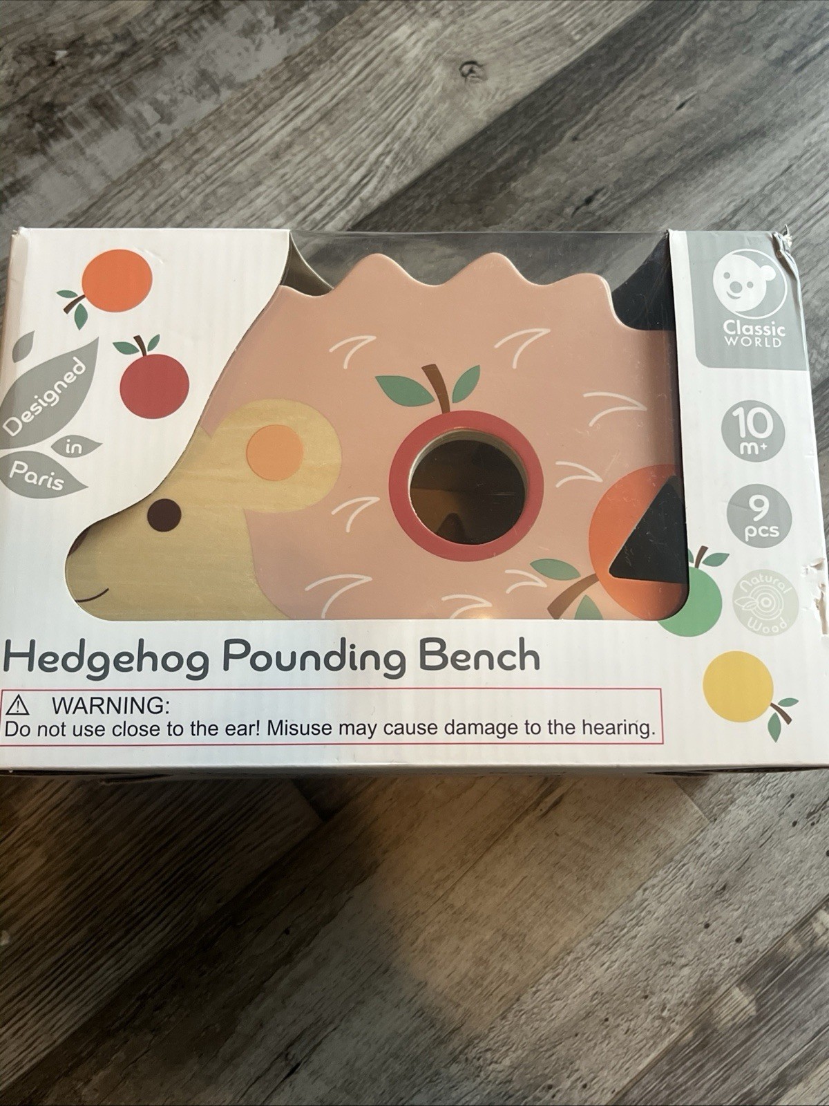 Classic World Hedgehog Wooden Pounding Bench Educational Musical Toy for 10 Mo