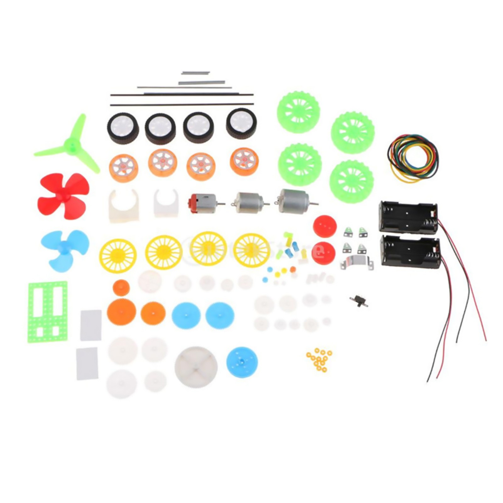 112 IN 1 Plastic Gears Motor Tires DIY Set Car Accessories Educational Toys g