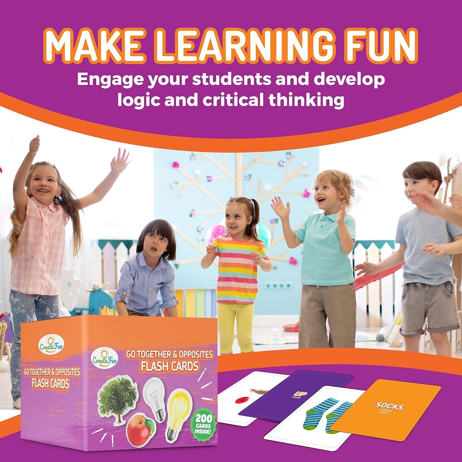 Comprehensive 200 Flash Cards for Cognitive Development: Engage Kids & Seniors