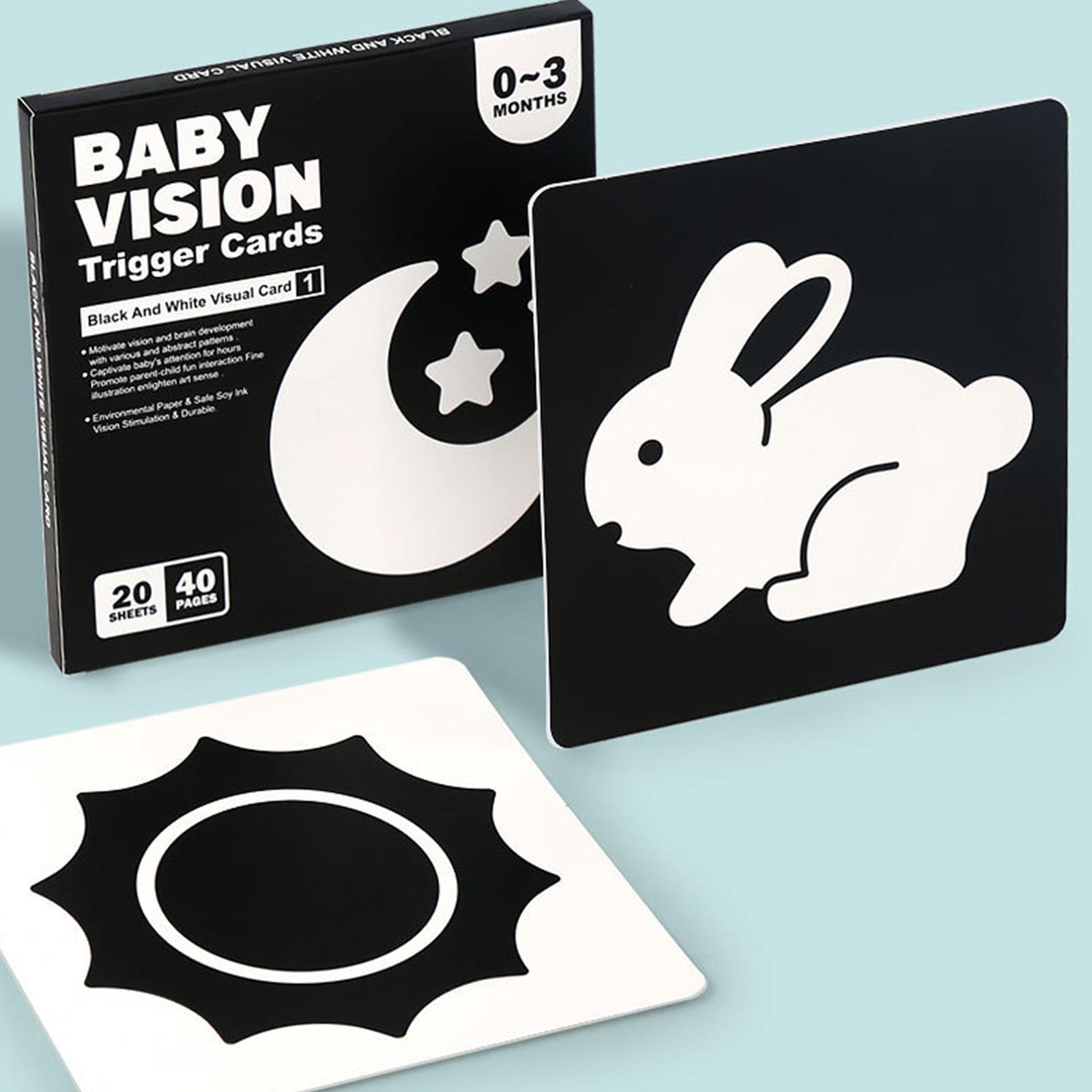 Black And White Baby Sensory Flash Cards Visual Stimulation High Contrast Cloth