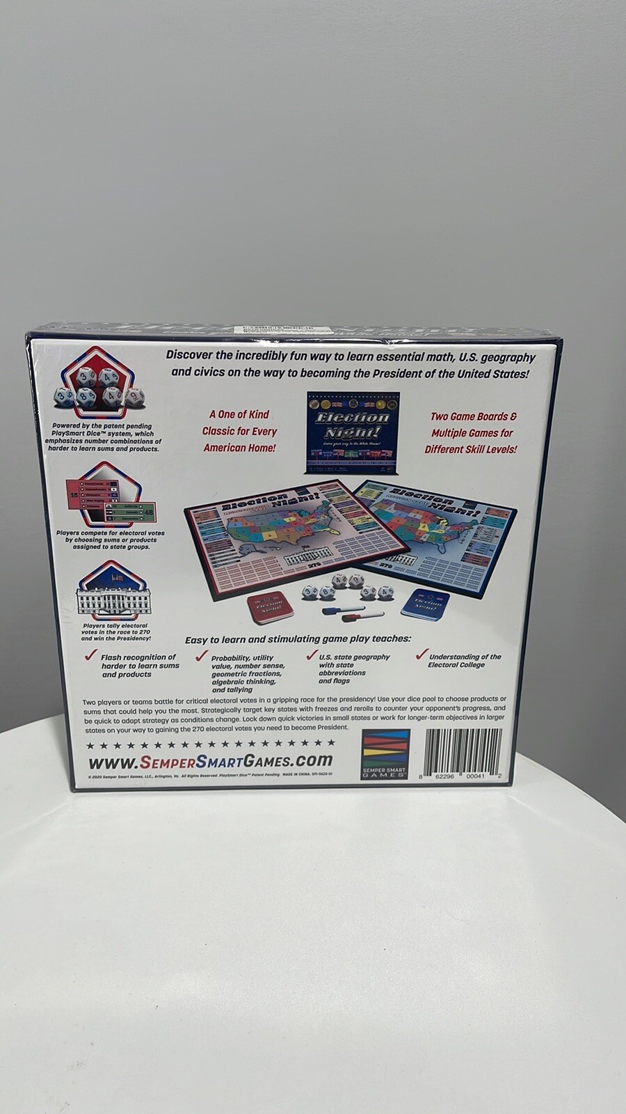 Election Night Board Game-Semper Smart Games U.S. Civics History Sealed New