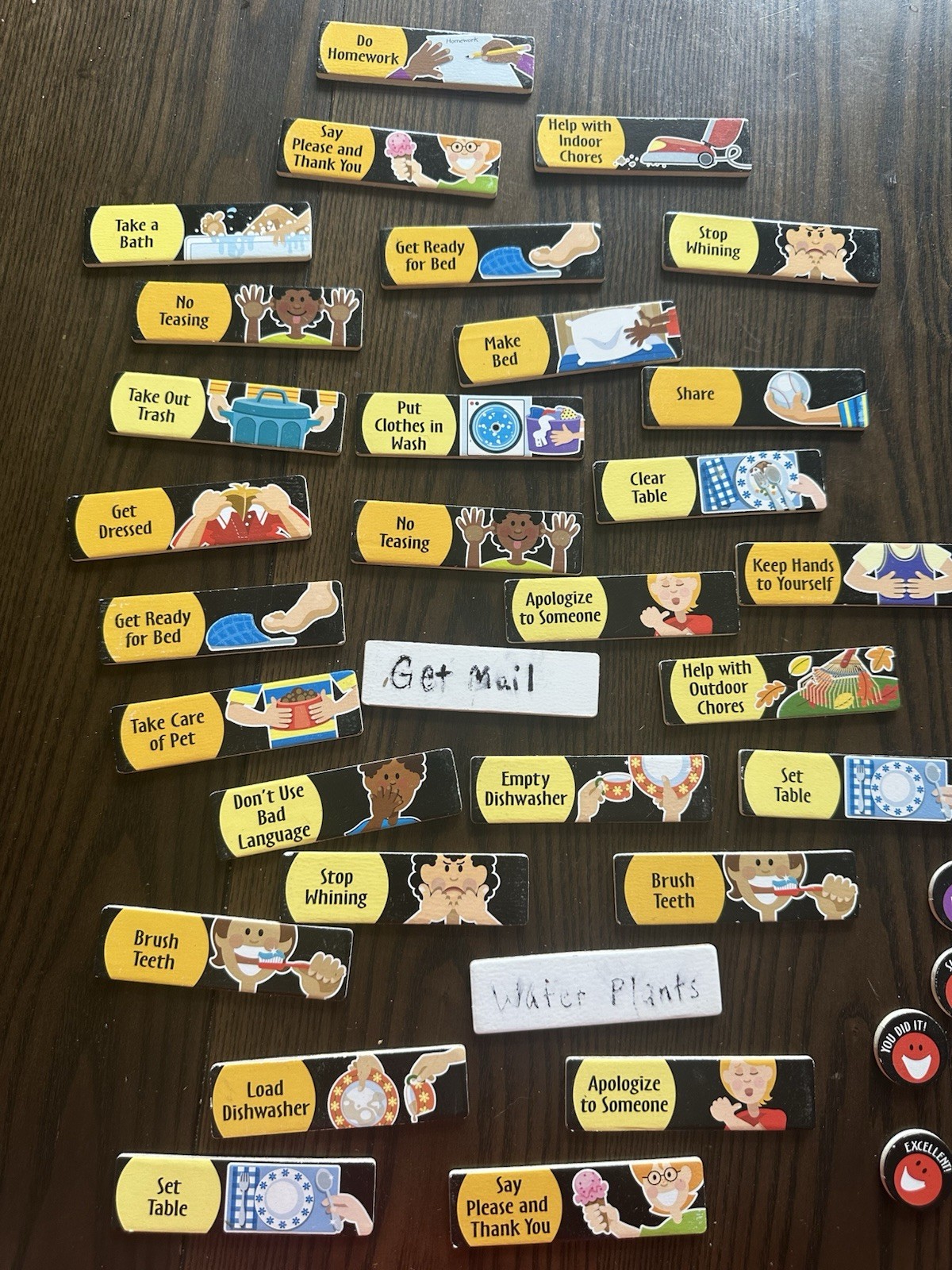 Chores & Behavior Magnets With Positive Happy Faces For Kids/Special Needs