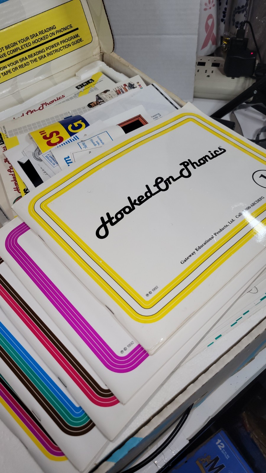 Vintage Hooked On Math Box Set (1992), Cassettes, Workbooks, Flash Cards- Used
