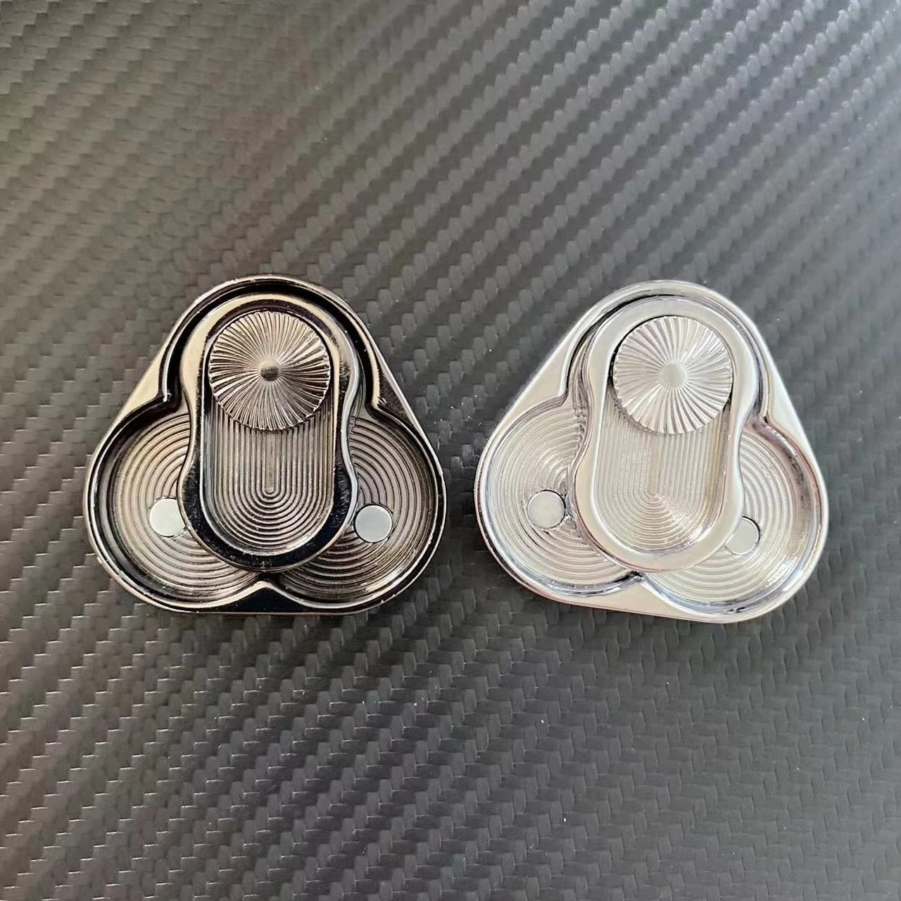 Triangle magnetic Fidget slider for adults EDC metal finger push card