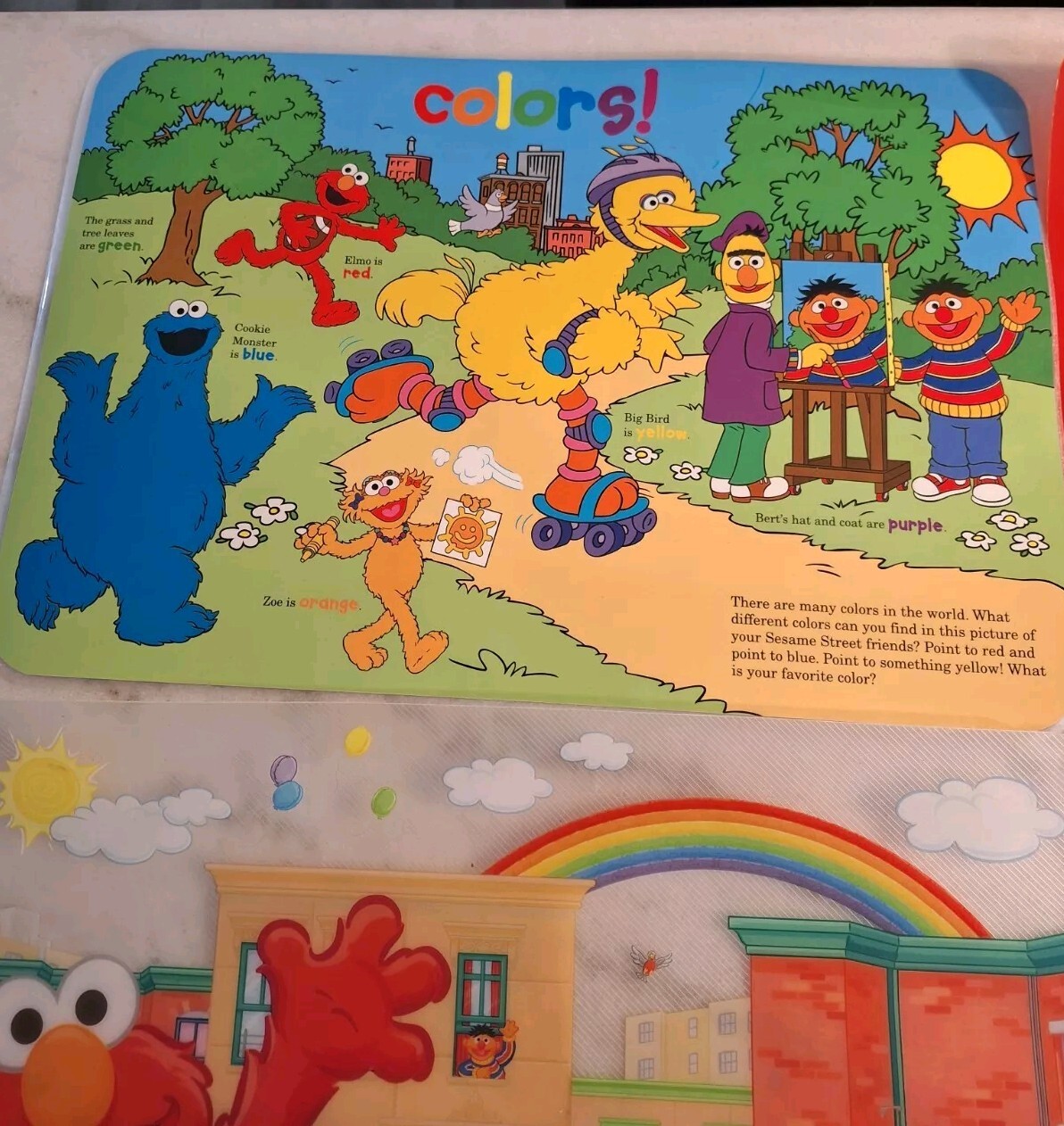 Sesame Street Colors 2002 Activity Mat Preschool Homeschool Lot Of 4 2009