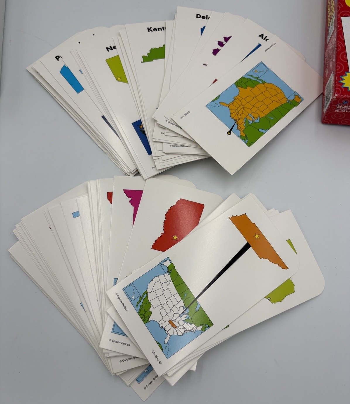 US States & Capitals Flash Cards Carson Dellosa 109 Cards New