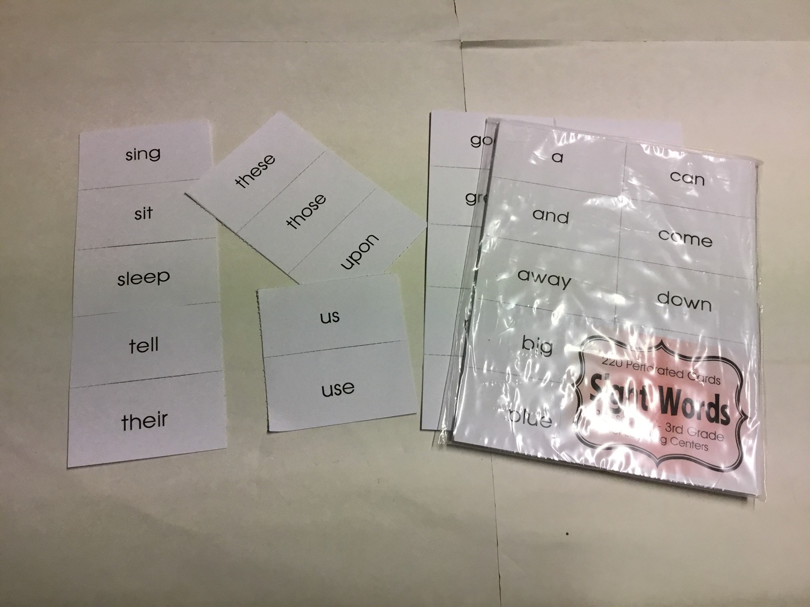 220 Sight Words – Flash Card Kit Prekindergarten – Third Grade words