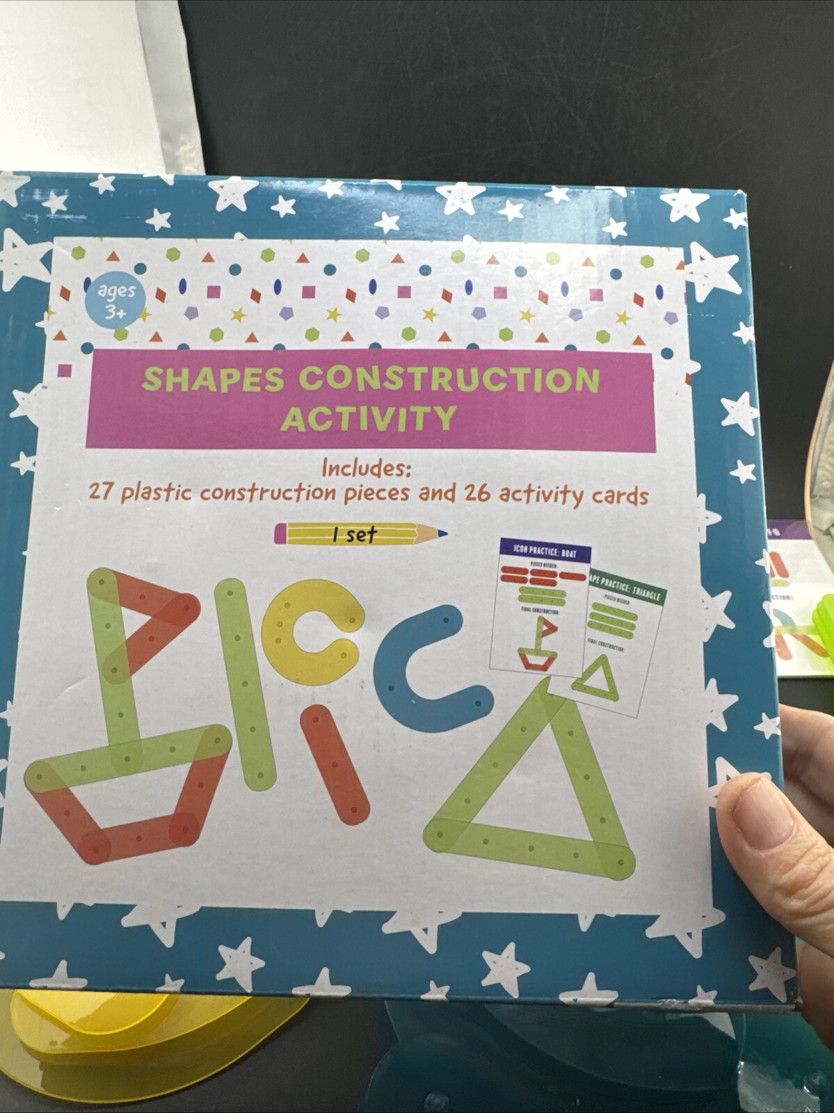 Shapes Construction Activity Set 3+ 27 Pieces 26 Cards