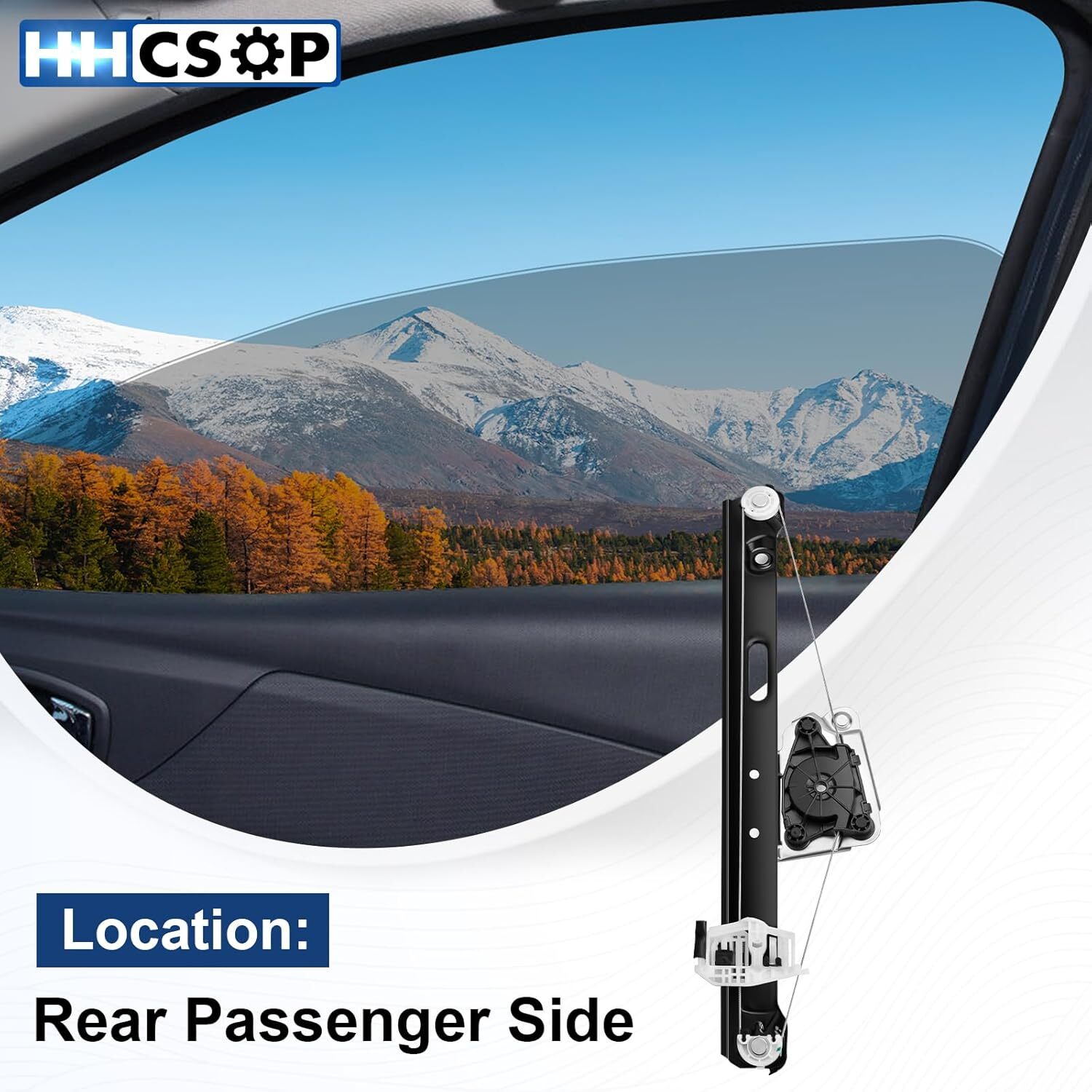 Rear Right Passenger Side Power Window Regulator Without Motor Compatible with