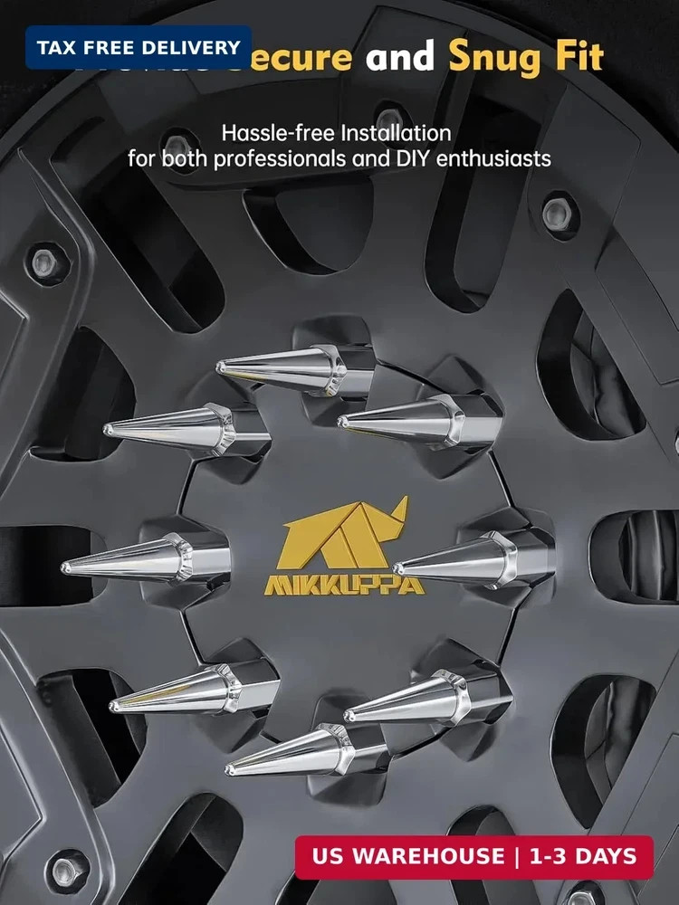 MIKKUPPA M14x1.5 32PCS Spike Lug Nuts, Replacement for Chevy Silverado Suburban