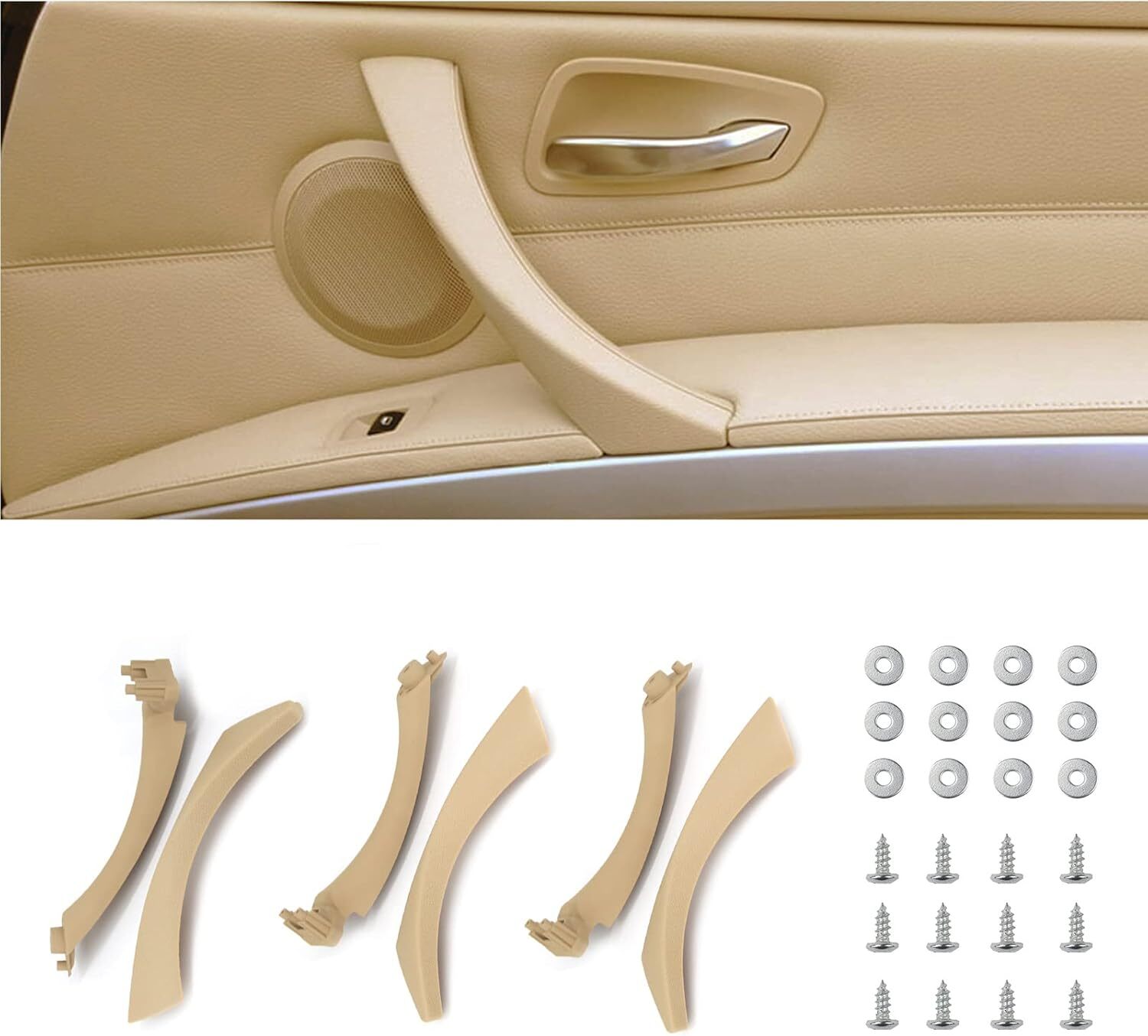 Inner Door Panel Handle and Door Pull Outer Trim Cover 1 Rear Left 2 Front Rear