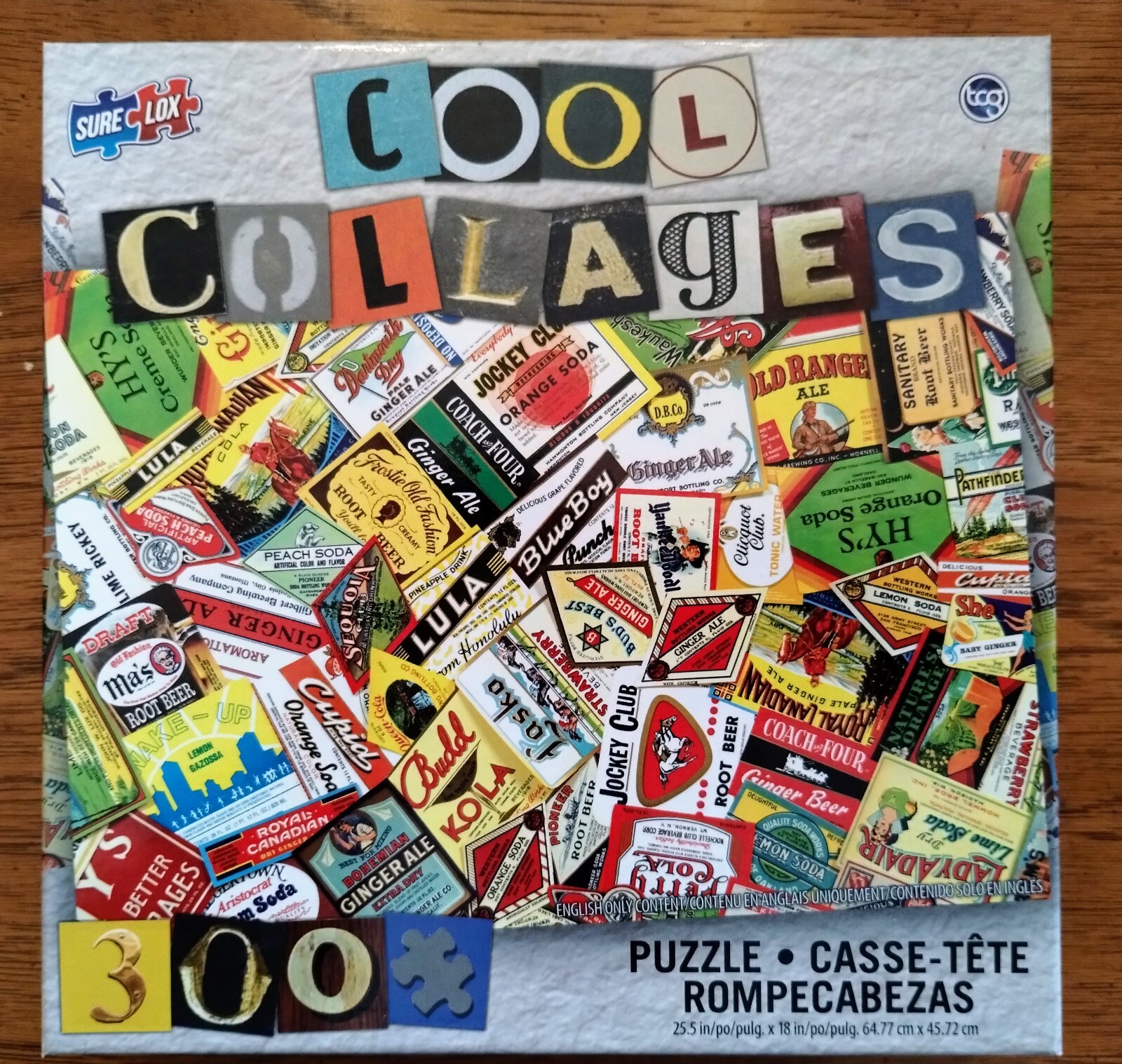 U PICK PUZZLE NEW 300 PC COOL COLLAGES Vintage Soda Fruit Labels Travel Posters