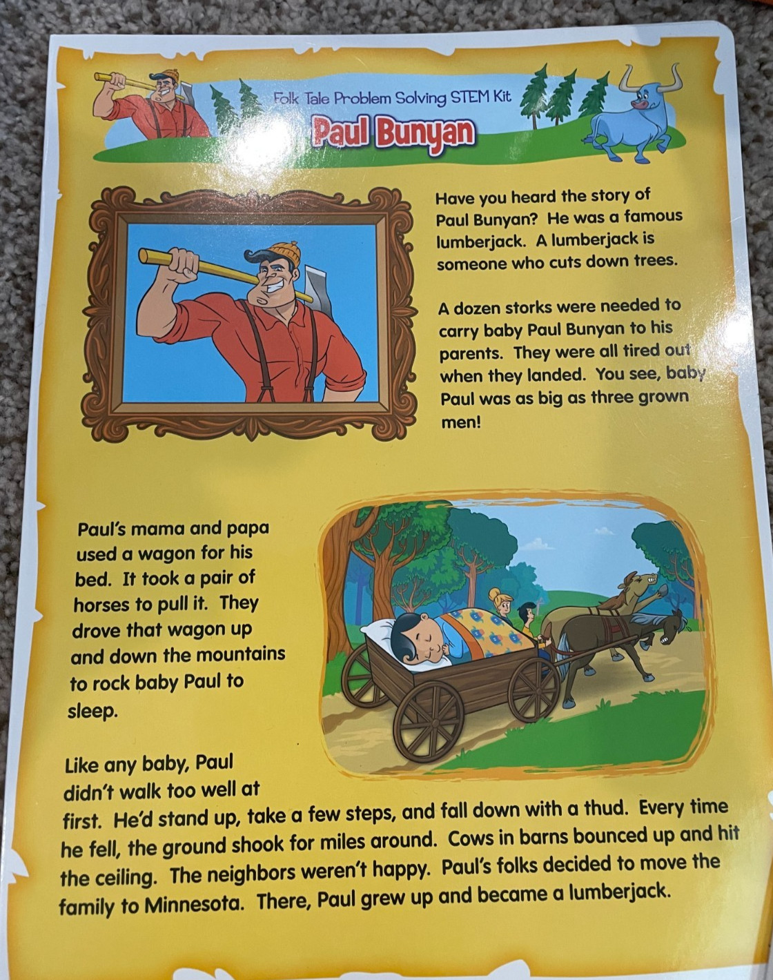 Lakeshore Paul Bunyan Folk Tales Problem Solving STEM Kit Grades 2-3, EUC, Build