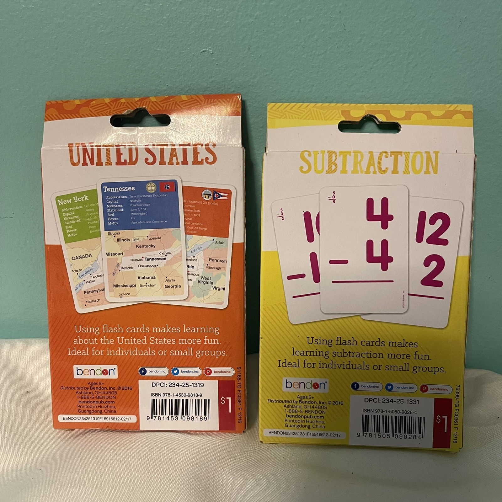 United States / Subtraction Our World Flash Cards 36 Flashcards 5+