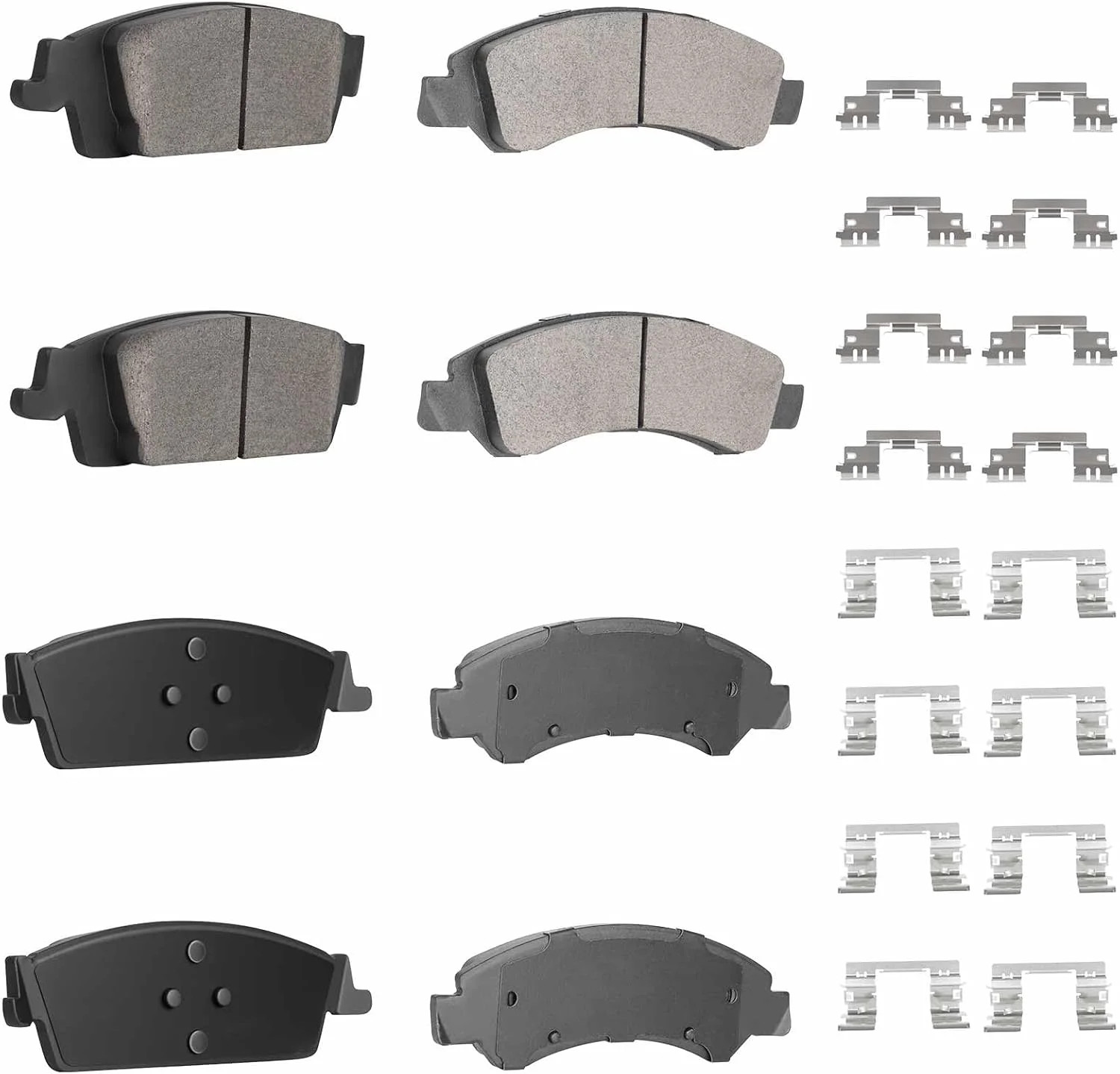 ILONPA Front Semi-Metallic & Rear Ceramic Brake Pads Set for GMC Sierra 1500/Che
