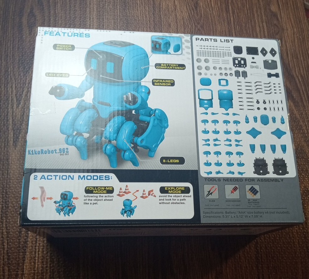 KikoRobot.962 STEM “Robotikits” Robot Assembly Kit with I/R & Al Technology