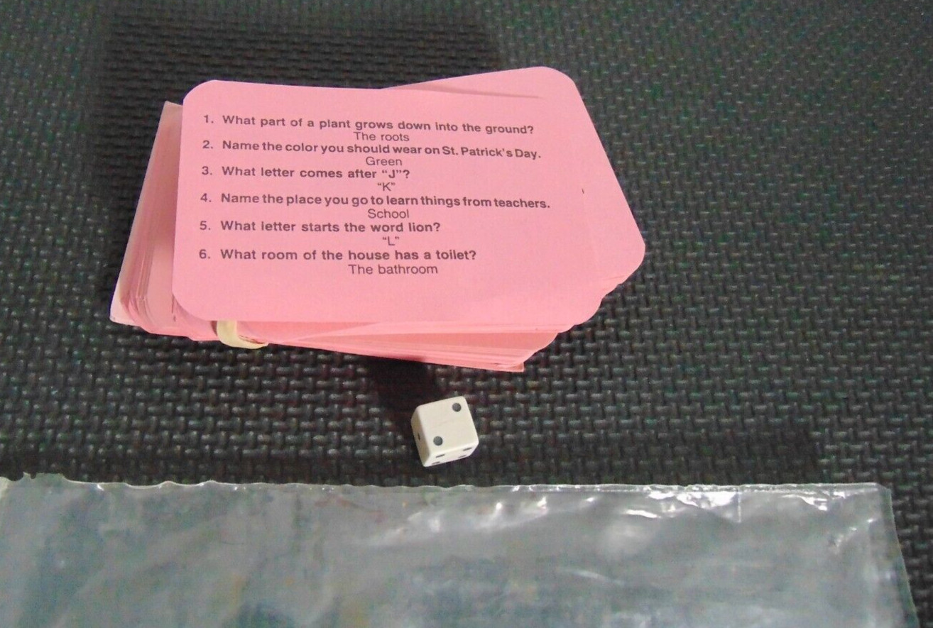 Vintage 1985 Educational Pursuit Kindergarten Trivia – w/dice