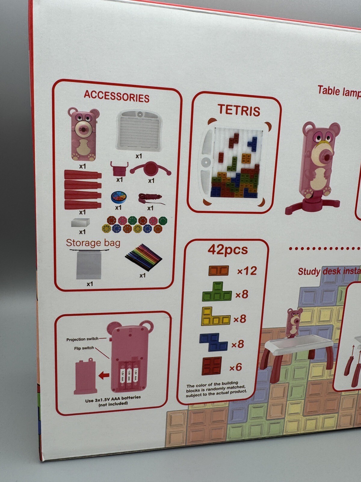 Drawing Projector Table Children Kids Painting Board Educational Toys Gift Red