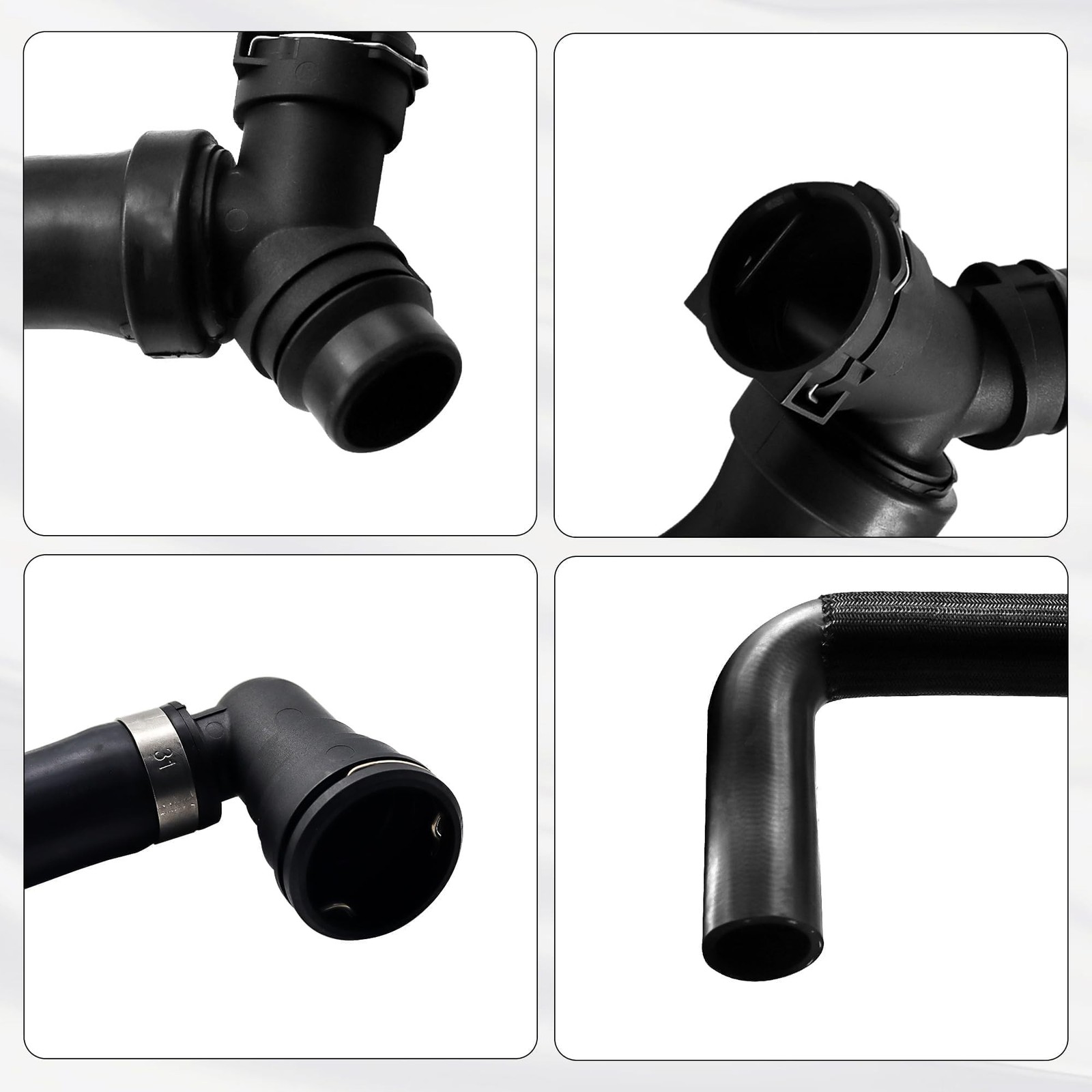 Upper Radiator Hose Y-Connector Lower Compatible with Ford F150 5.0L 2011 201…