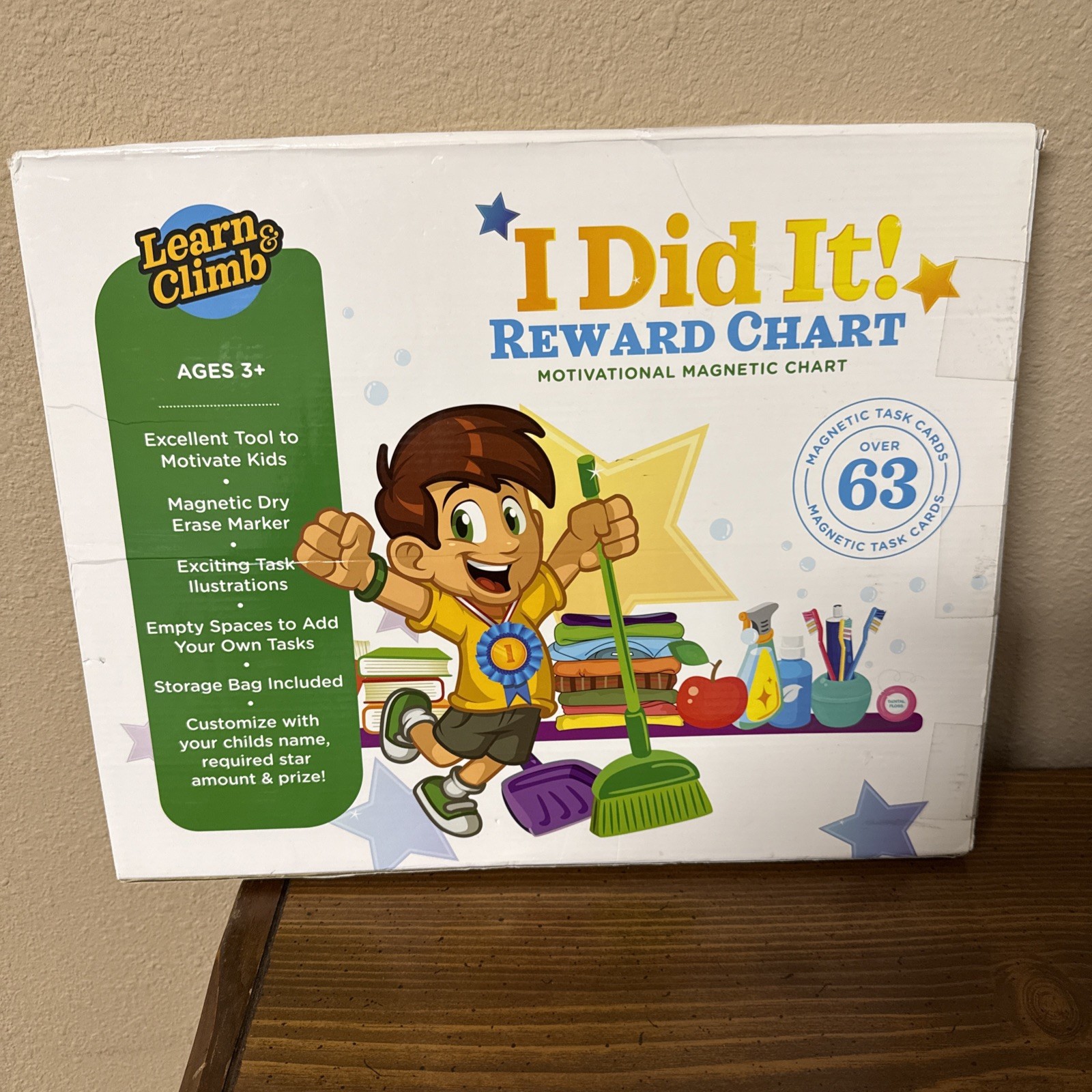 Engaging Magnetic Reward Chart – 63 Tasks as Motivation for Young Kids!