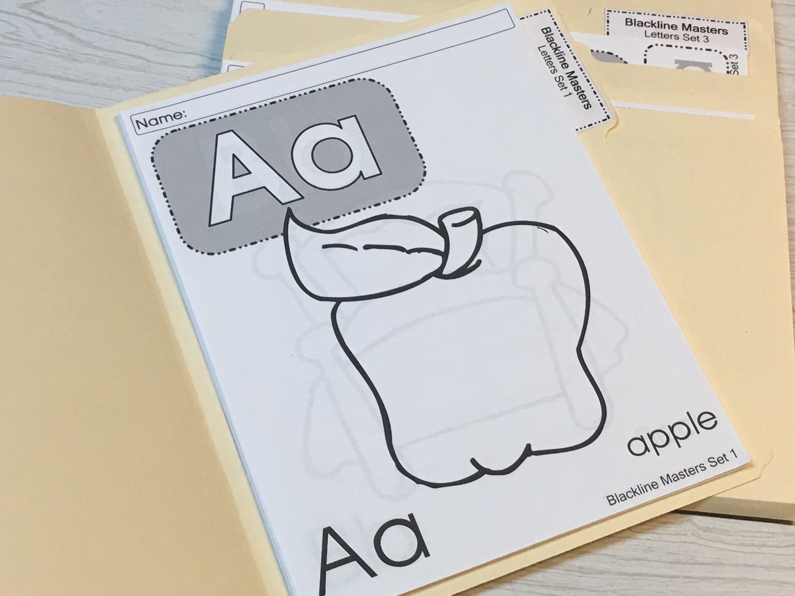 Printed Worksheets Letters – 6 Folders -Pre-K Kindergarten Resource 150+ Pgs