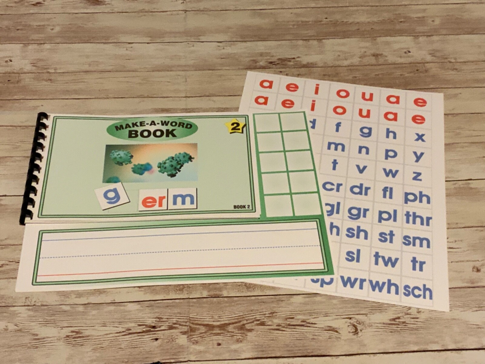 MAKE A WORD – Er words – w/ letter tiles sheets – Interactive Learning Book set