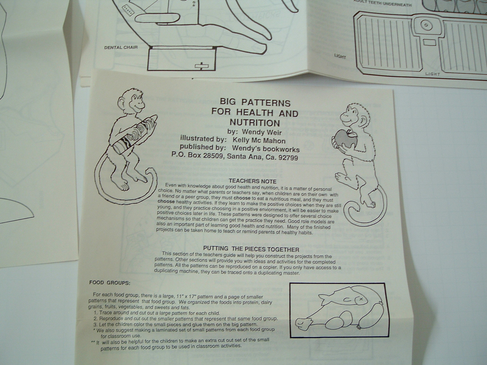 Vintange 1988 Wendys bookworks big patterns for nutrition and health poster