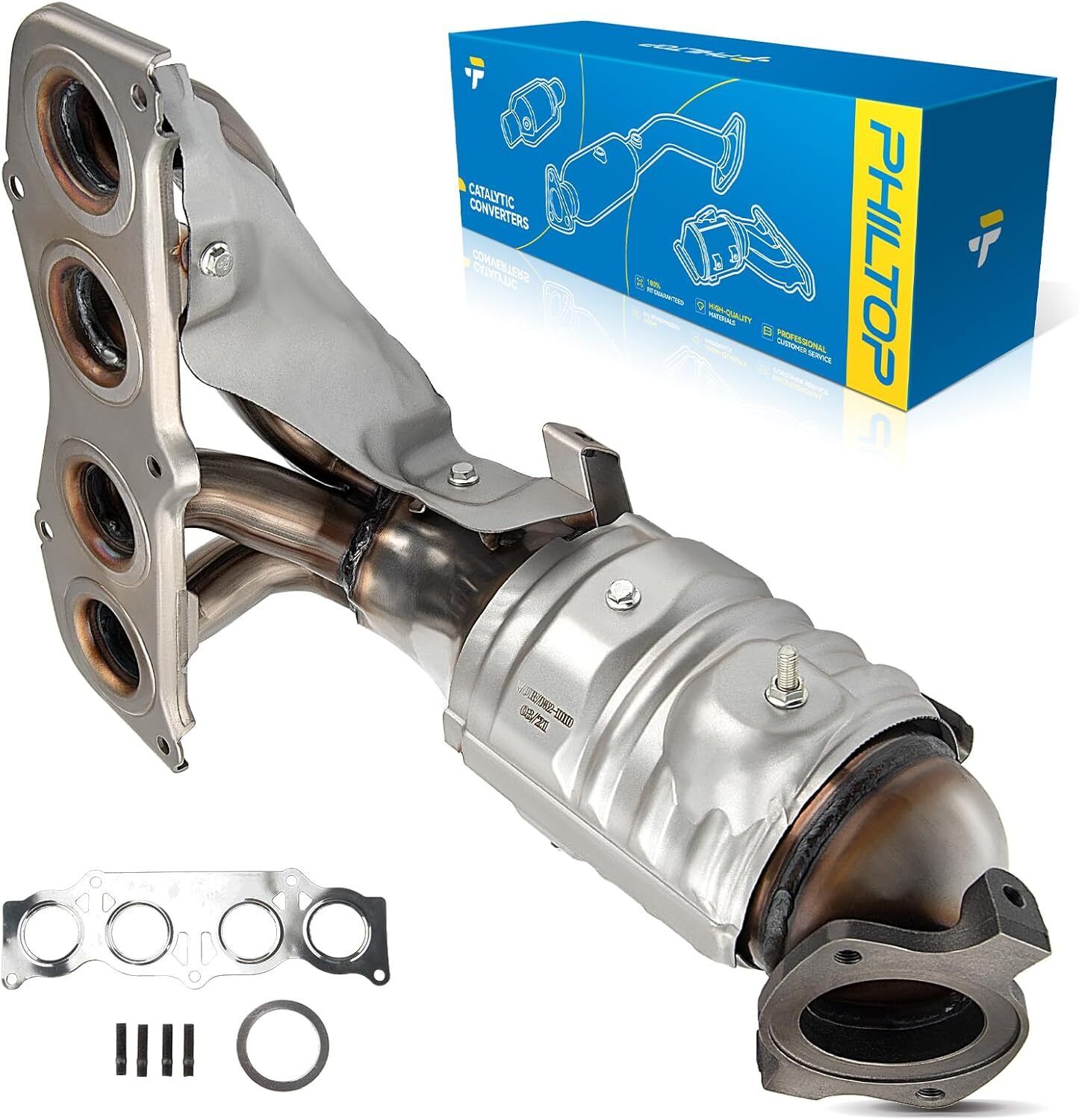 PHILTOP Front Exhaust Manifold Catalytic Converter Kit Compatible with Toyota