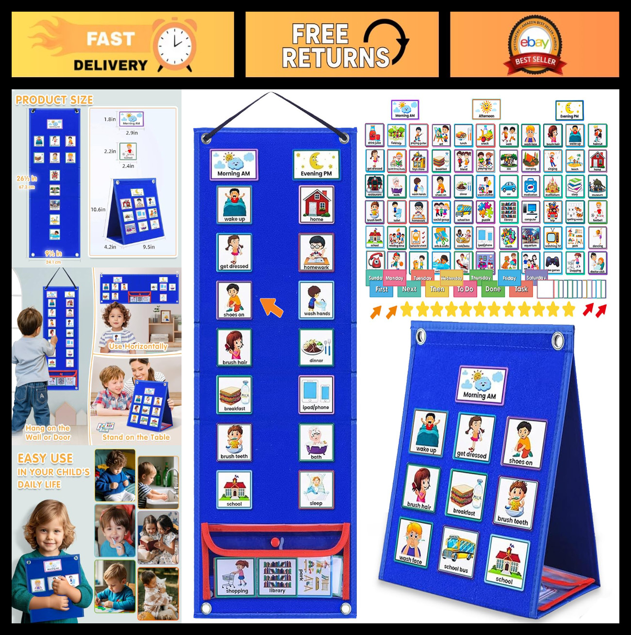 Visual Schedule Chart for Kids with Autism | Daily Routine Planner & Chore Board