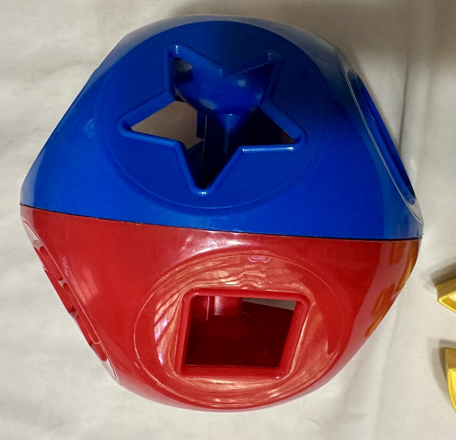 Vintage Tupperware Shape-O-Ball Red Blue. 6 Shapes *incomplete*