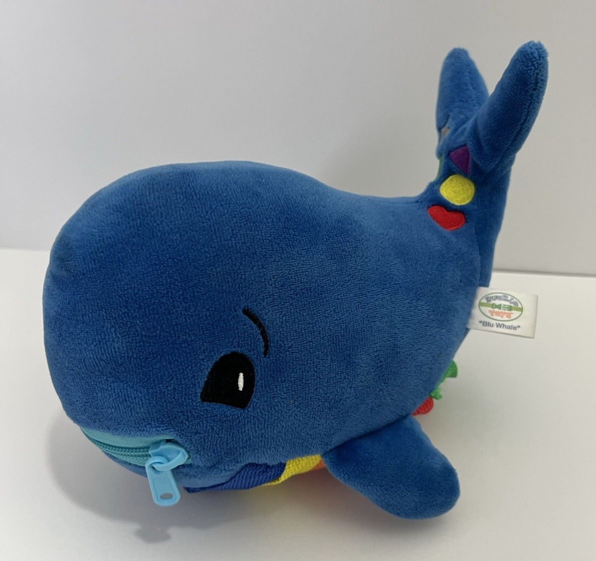 2021 Buckle Toys BLU the WHALE Plush 8” LEARN to BUCKLE Development Stuffed Toy
