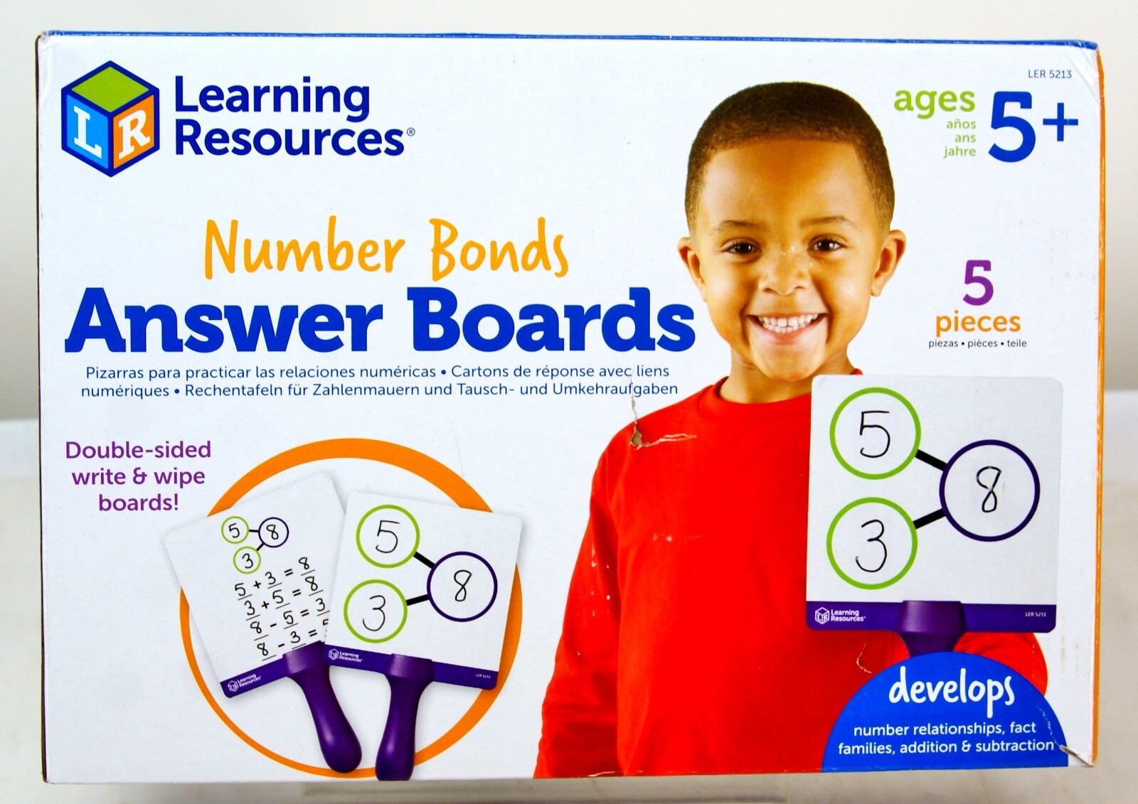 Learning Resources LER5213 Double-sided Number Bonds Write-and-Wipe NIB 91
