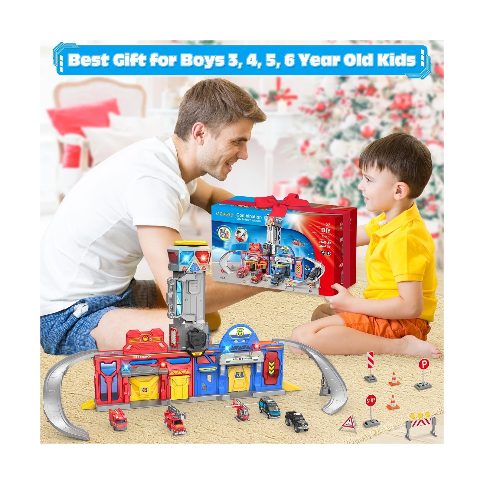 Ochido Boys Toys for 3 4 5 6 Years Old,Large City Action Playset Ki… Fast Ship