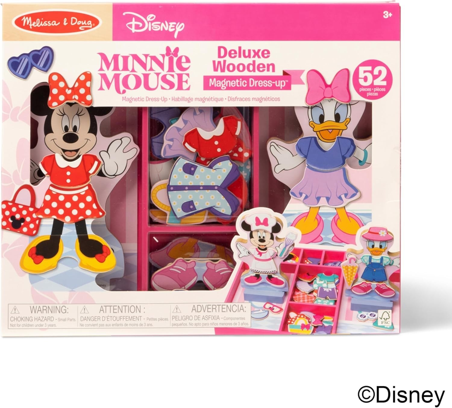 Melissa & Doug Disney Minnie Mouse & Daisy Duck Wooden Magnetic Dress-Up Set