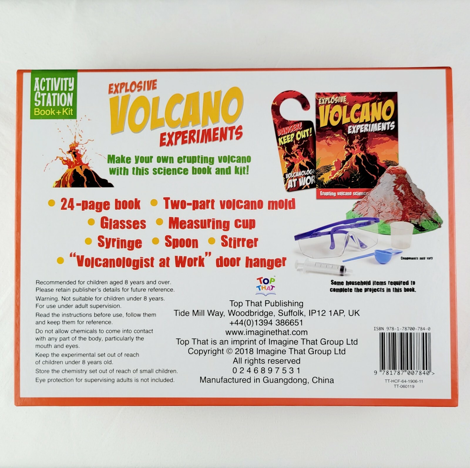 Explosive Volcano Experiments Kit Activity Station Book + Kit New