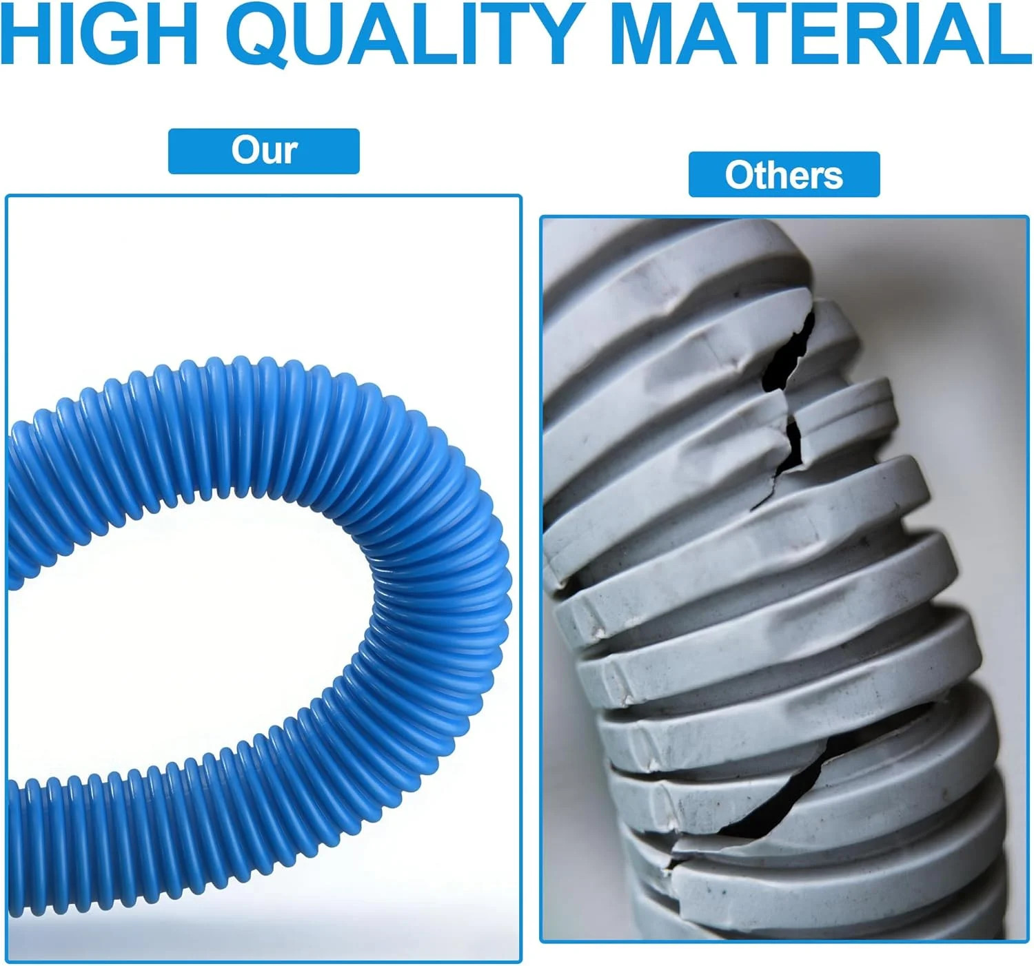 3 Pack Pool Hoses for Above Ground Pools 1.25 x 59 Inch Swimming Pool Pump Repla